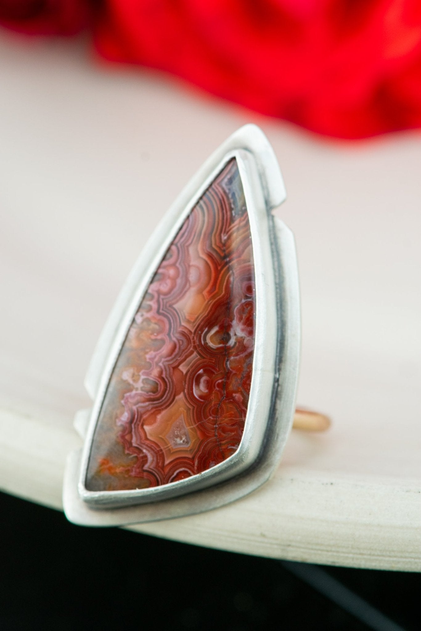 FLAME AGATE RING