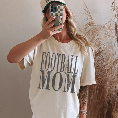 Distressed Football Mom Tee Shirt