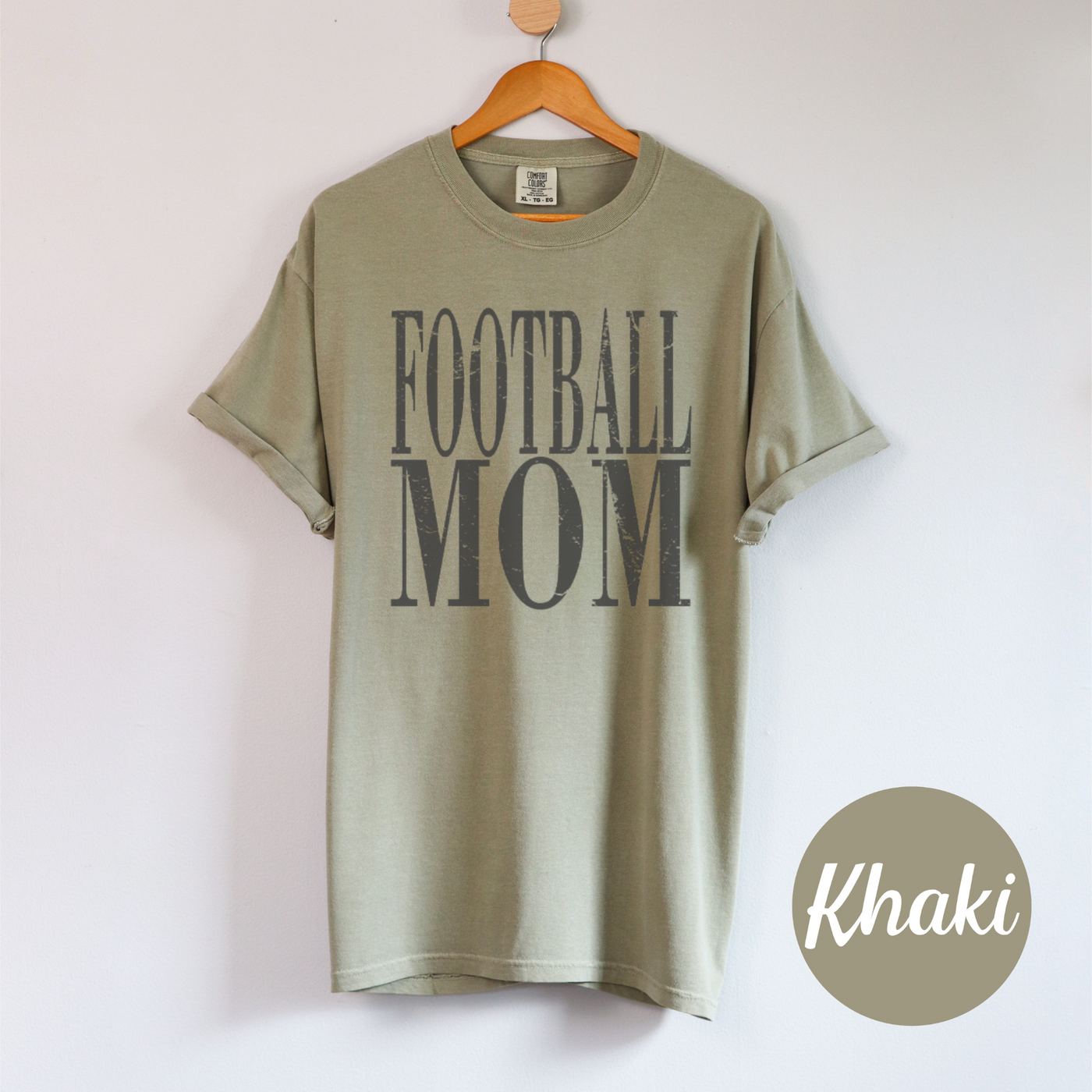 Distressed Football Mom Tee Shirt