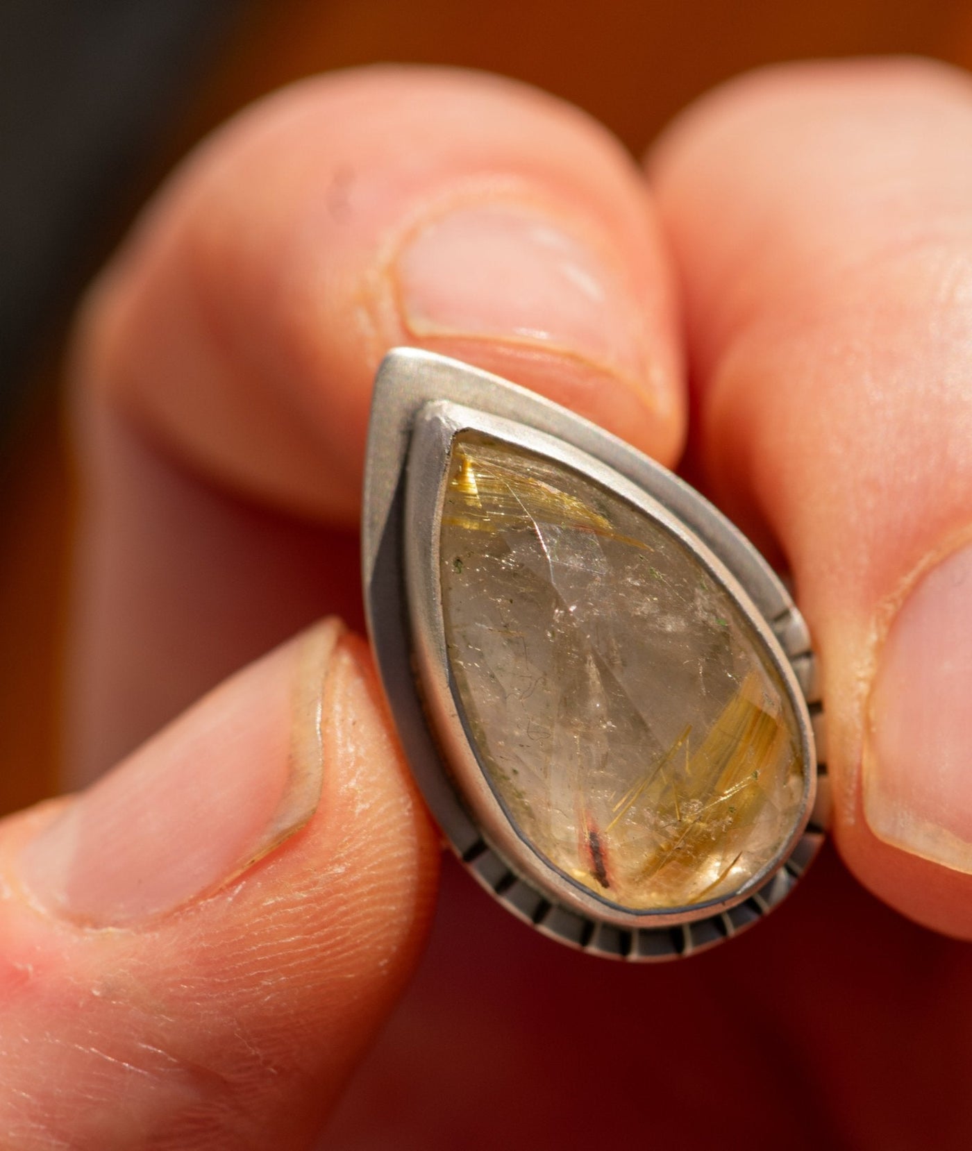 GOLDEN RUTILATED QUARTZ RING