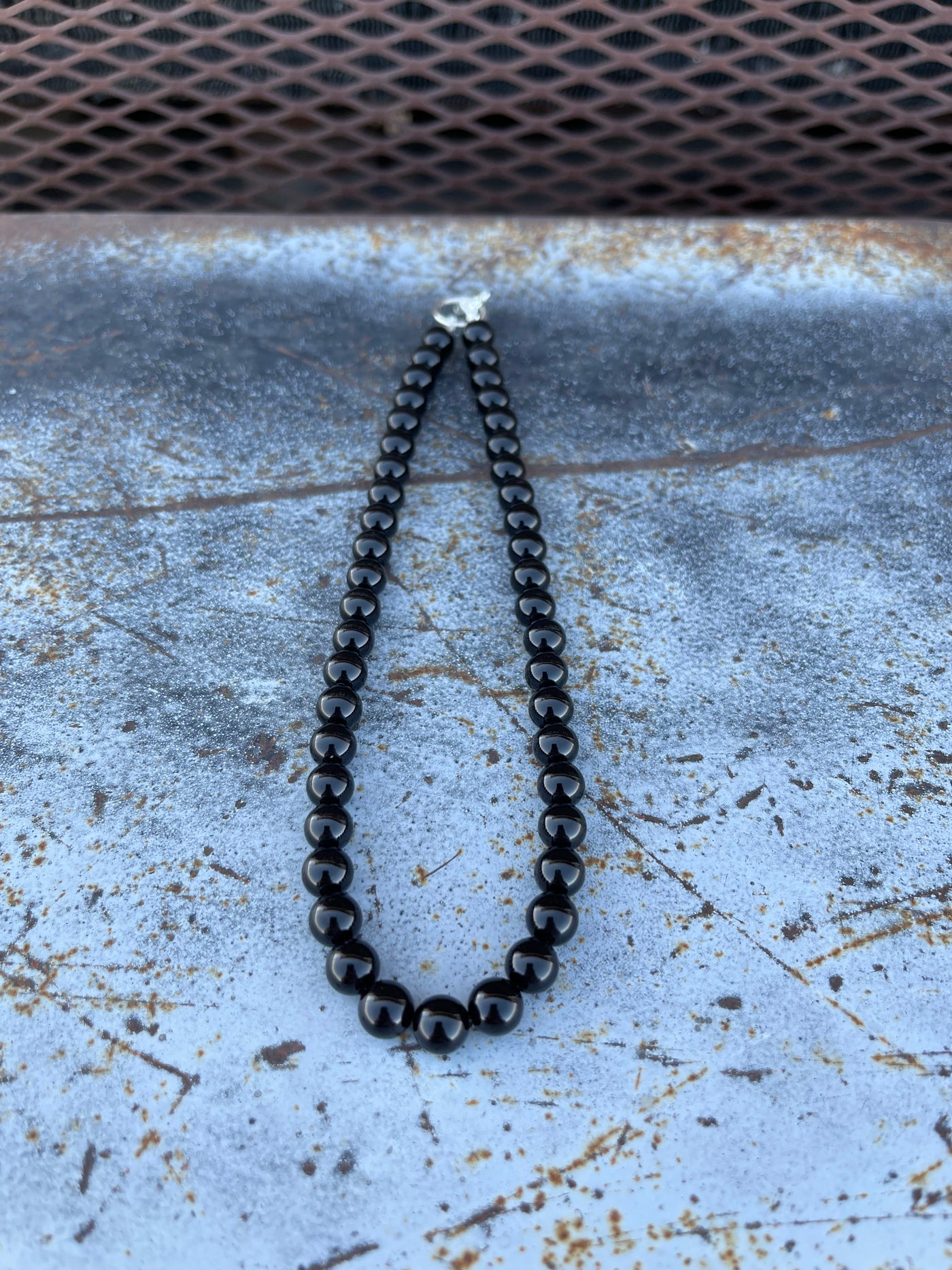 Brier Handmade Black Onyx Beaded Necklace - 15.5 Inch