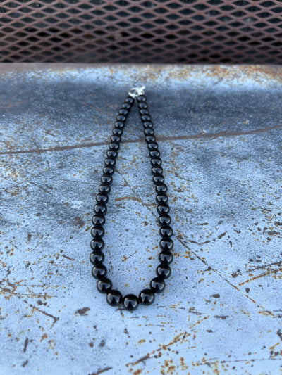 Brier Handmade Black Onyx Beaded Necklace - 15.5 Inch