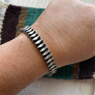 Leander Tahe Adjustable Sterling Silver Cuff Bracelet Signed