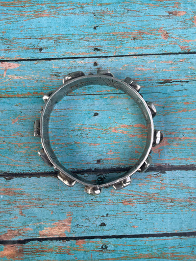 Zuni Native Royston Turquoise Sterling Silver  Bangle By Jude Candeleria