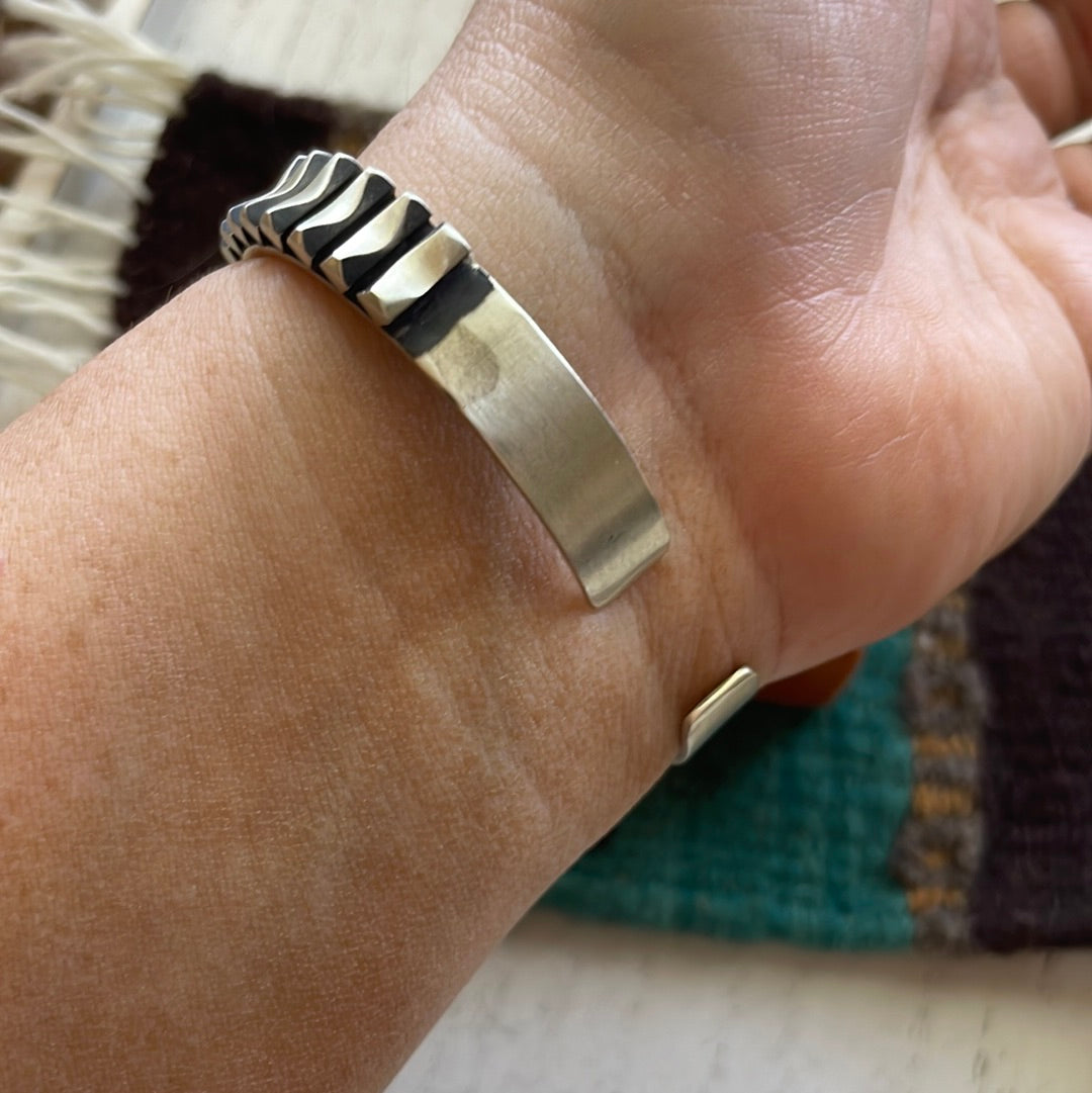 Leander Tahe Adjustable Sterling Silver Cuff Bracelet Signed