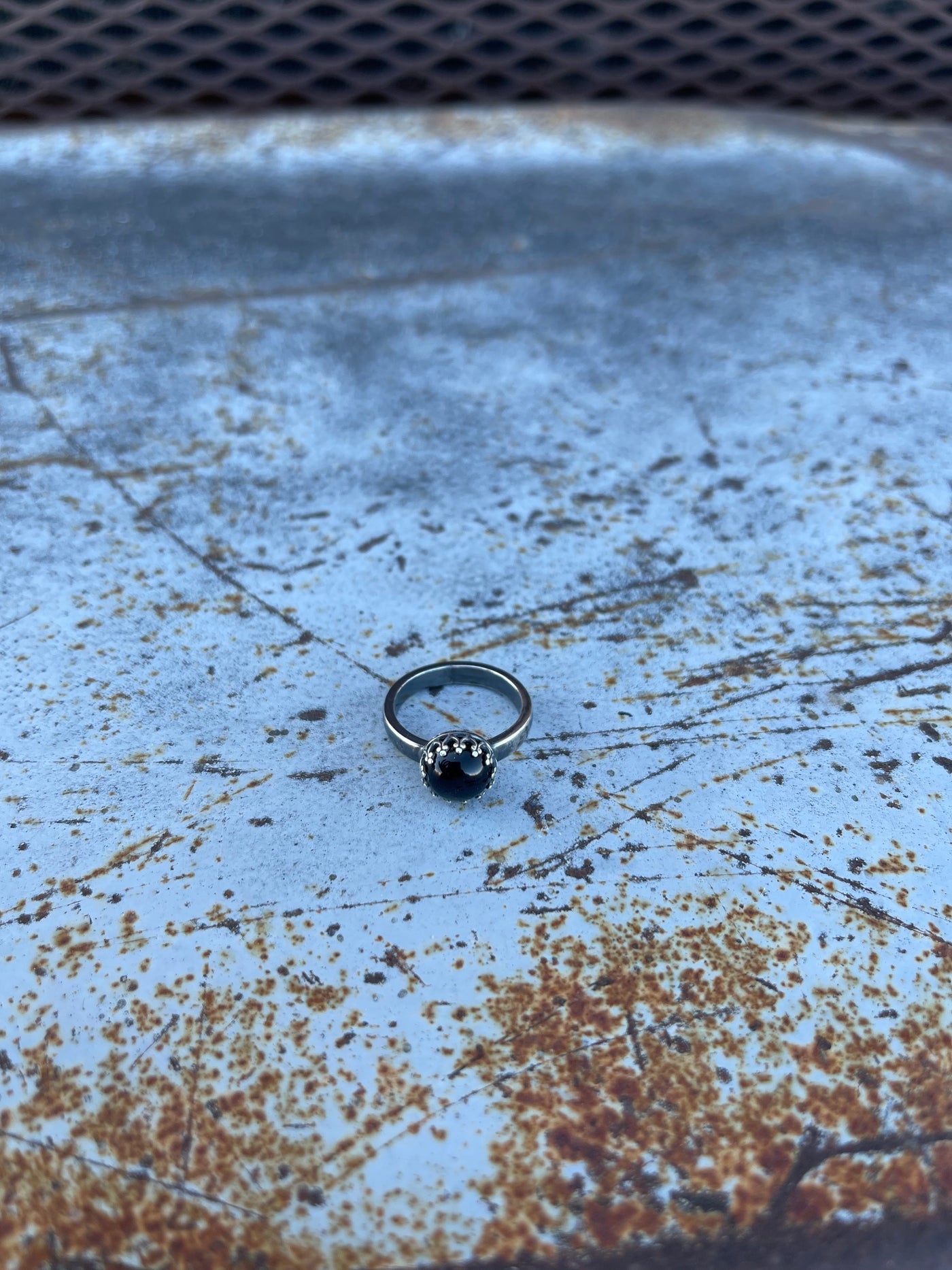 Midnight Valley Handmade Black Onyx and Sterling Silver Ring - Sizw 5