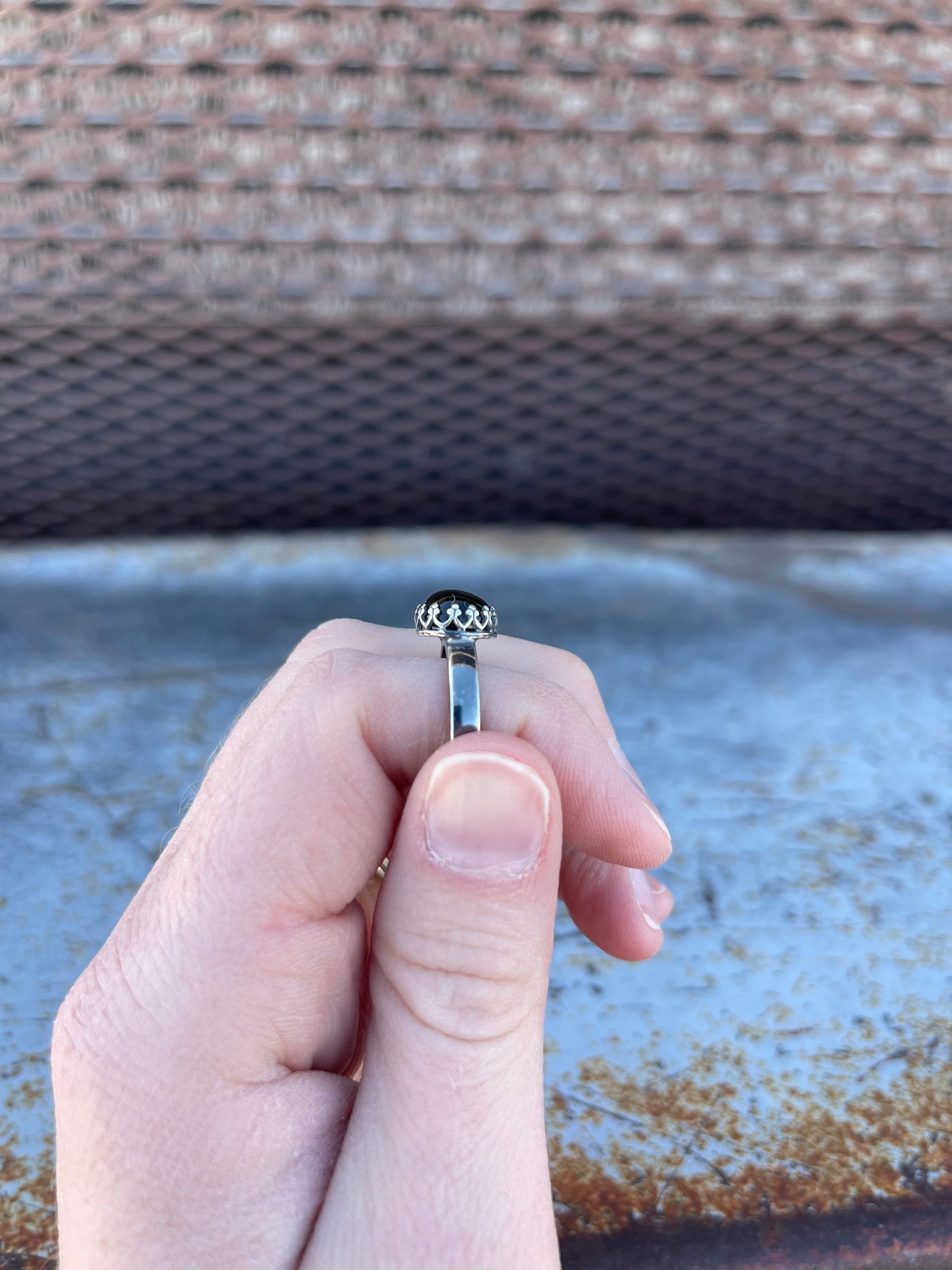 Midnight Valley Handmade Black Onyx and Sterling Silver Ring - Sizw 5