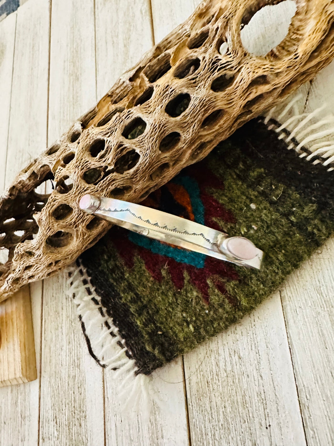 Handcrafted Queen Pink Conch Shell & Sterling Silver Bangle Bracelet