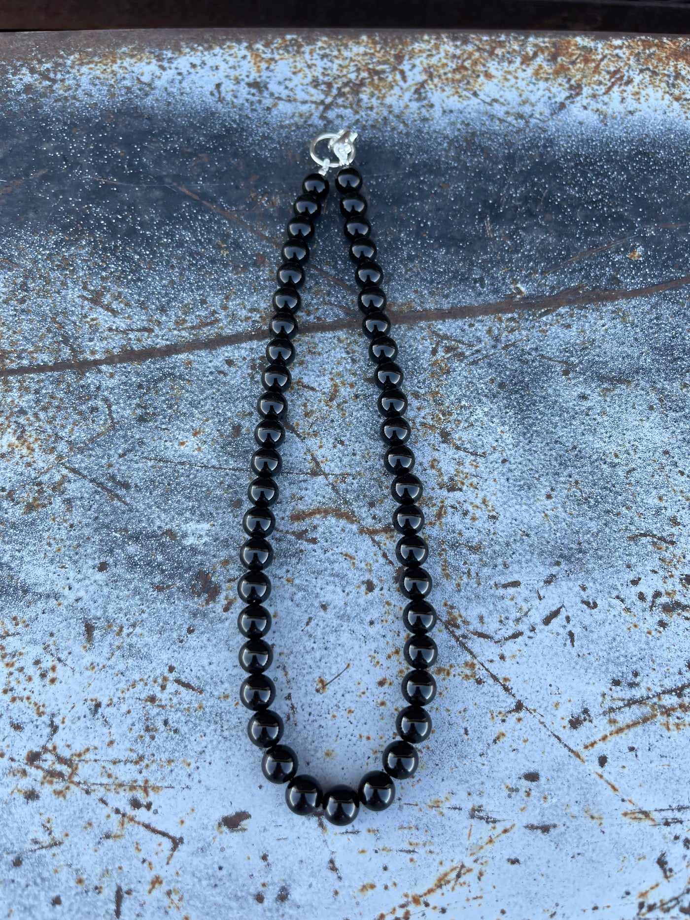 Brier Handmade Black Onyx Beaded Necklace - 15.5 Inch