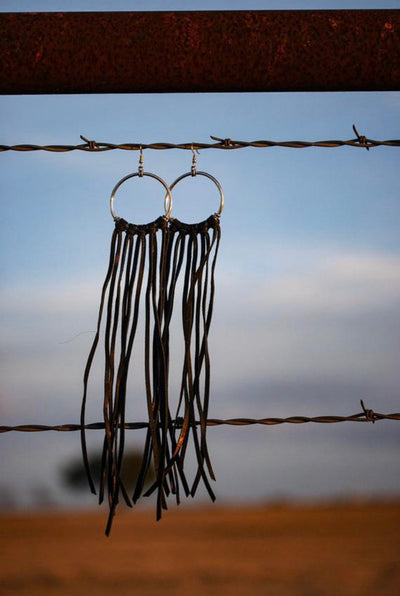 Long Fringe Hoop Earrings