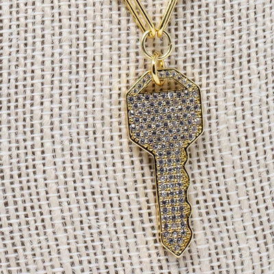 Pave Key Necklace