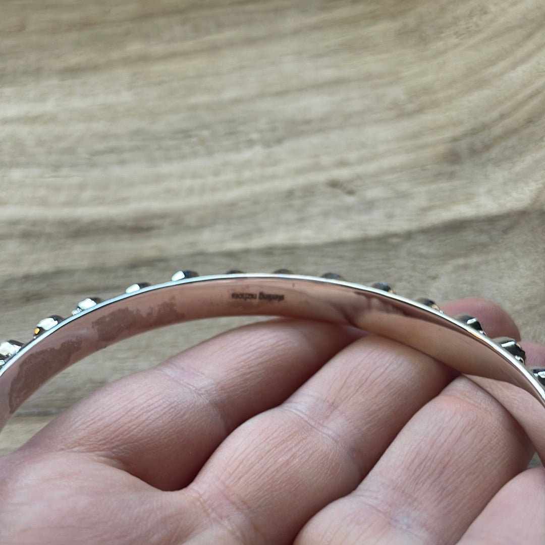 Handmade Lapis & Sterling Silver Custom Bangles Size 8 Signed Nizhoni