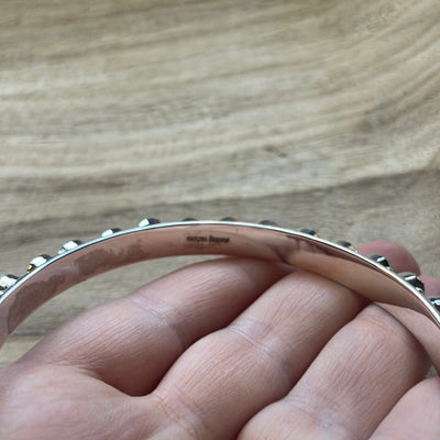 Handmade Lapis & Sterling Silver Custom Bangles Size 8 Signed Nizhoni