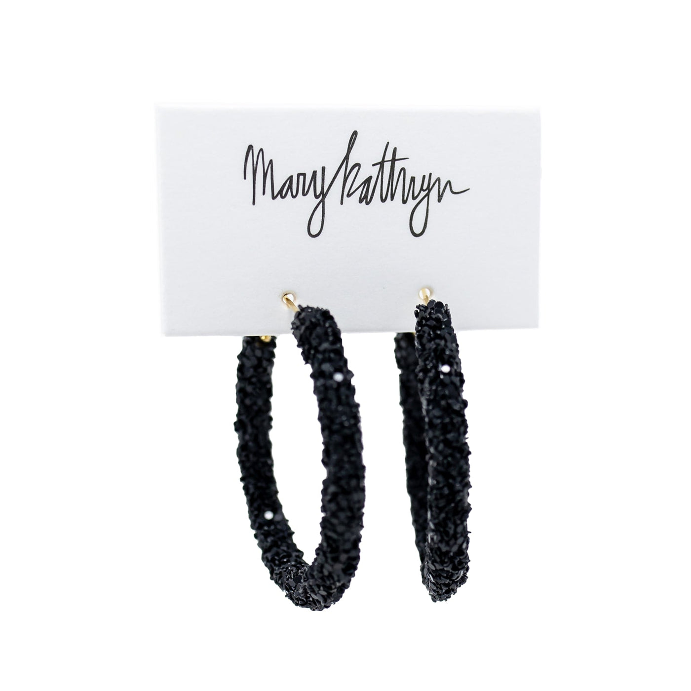 Black Glitter Hoops