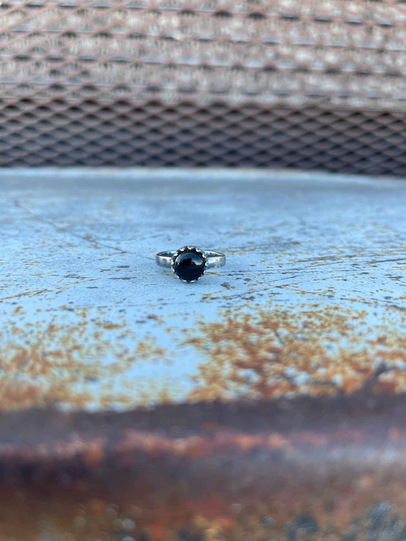 Midnight Valley Handmade Black Onyx and Sterling Silver Ring - Sizw 5