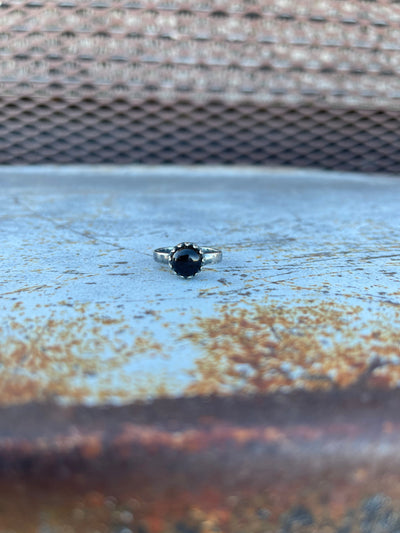 Midnight Valley Handmade Black Onyx and Sterling Silver Ring - Sizw 5
