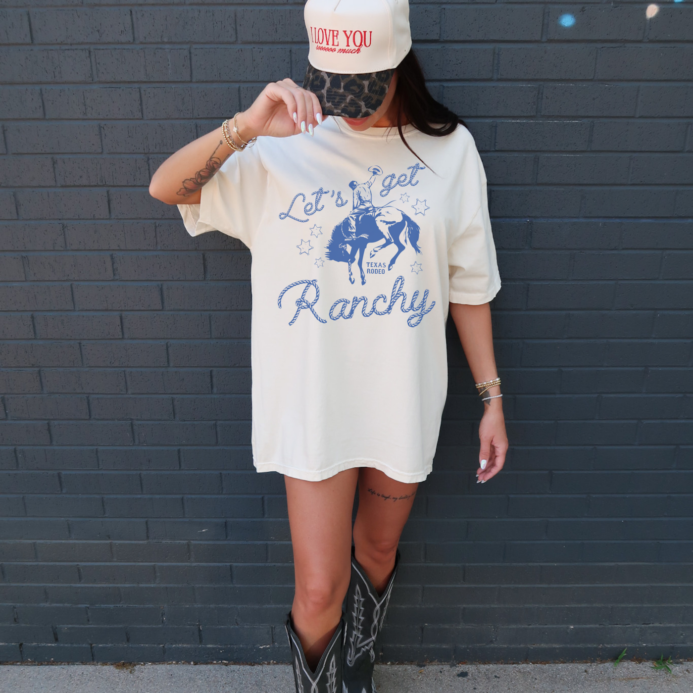 Ranchy Western With Blue Ink T Shirt