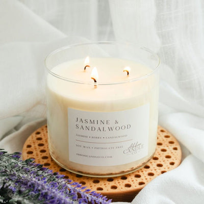 Jasmine and Sandalwood 3-Wick Soy Candle