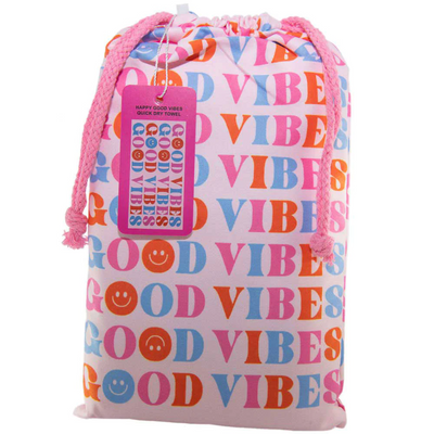 Happy Good Vibes Quick Dry Beach Towel