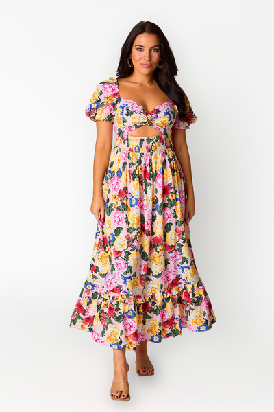 Ross Cut Out Midi Dress - Monet