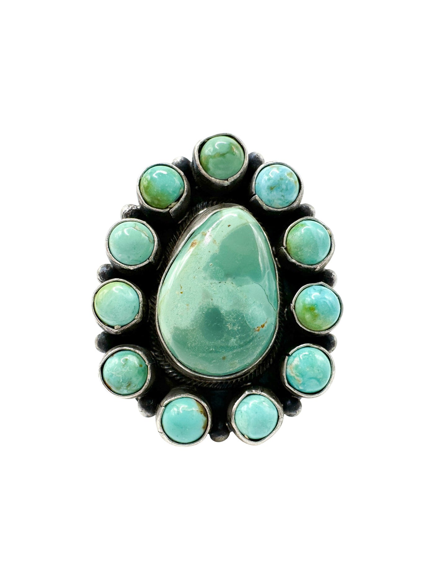 Floral Vista Authentic Adjustable Turquoise Ring