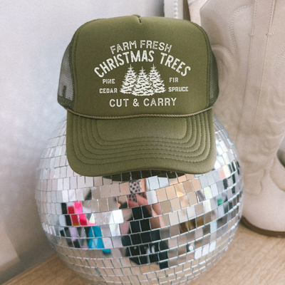 Farm Fresh Christmas Trees Trucker Hat | Cut & Carry Holiday Hat