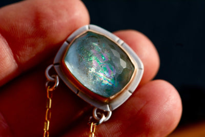 RAINBOW BRIGHT AQUAMARINE NECKLACE