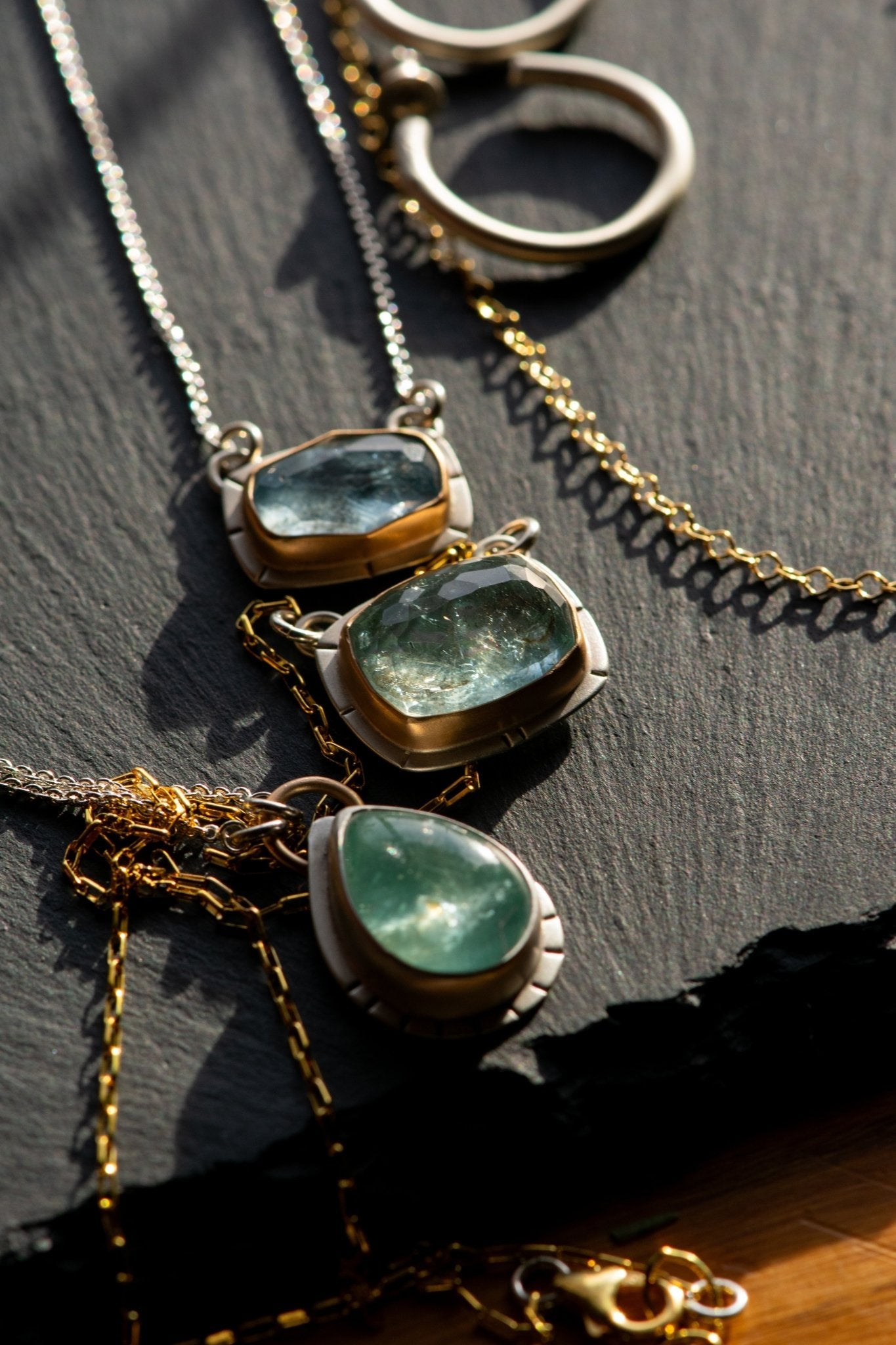 RAINBOW BRIGHT AQUAMARINE NECKLACE