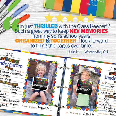 Class Keeper® School Days Memory Book + BONUS App Membership + BONUS Earn & Learn® Chore Chart Pad | (2) Styles