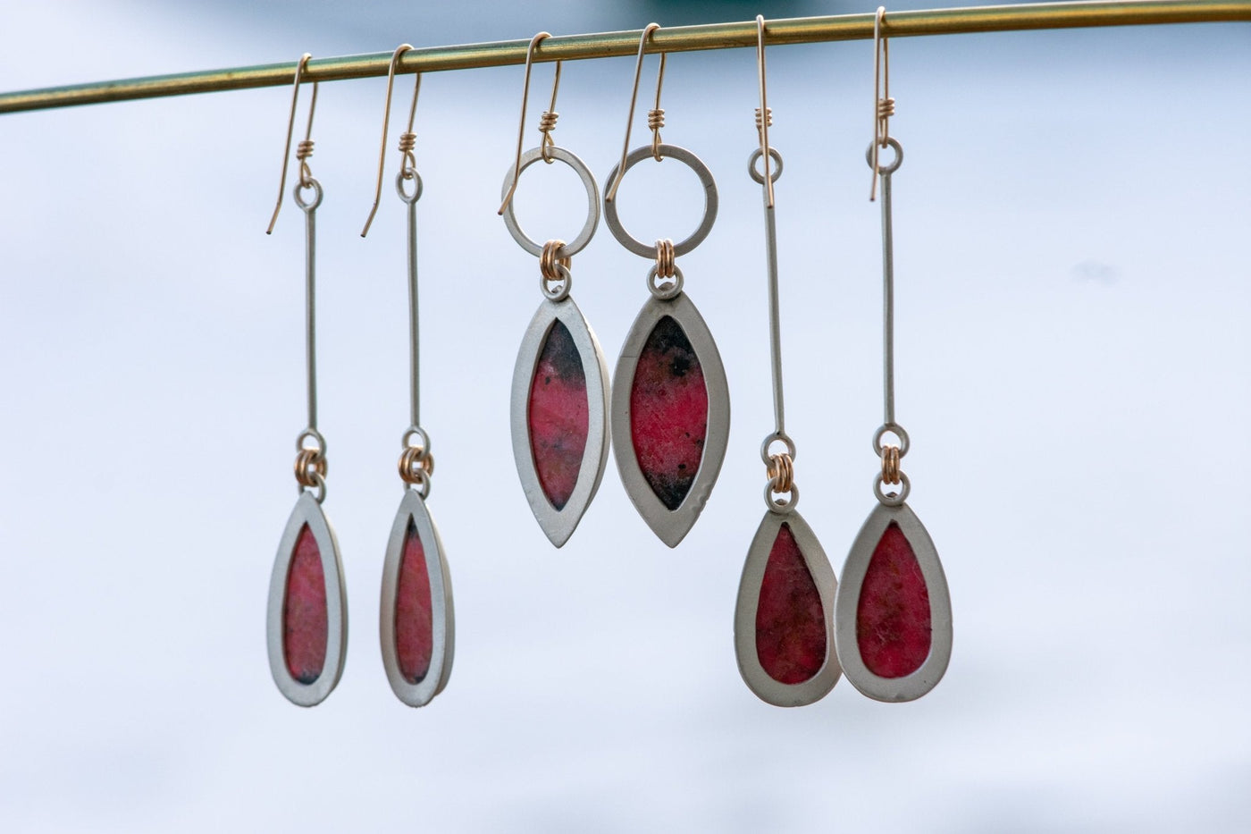 RIDE ON RHODONITE EARRINGS