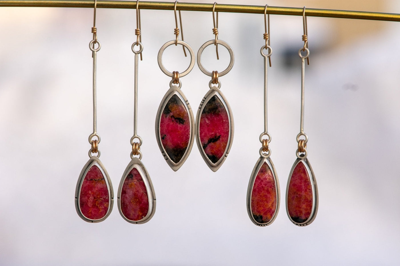 RIDE ON RHODONITE EARRINGS