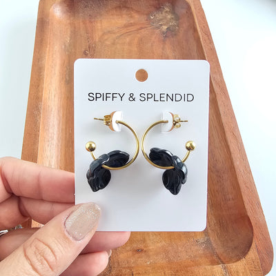 Magnolia Hoops - Black