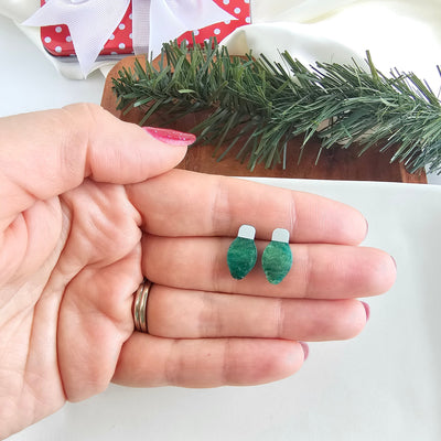 Christmas Light Studs - Green Shimmer