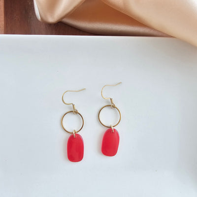 Emma Earrings - Ruby Red
