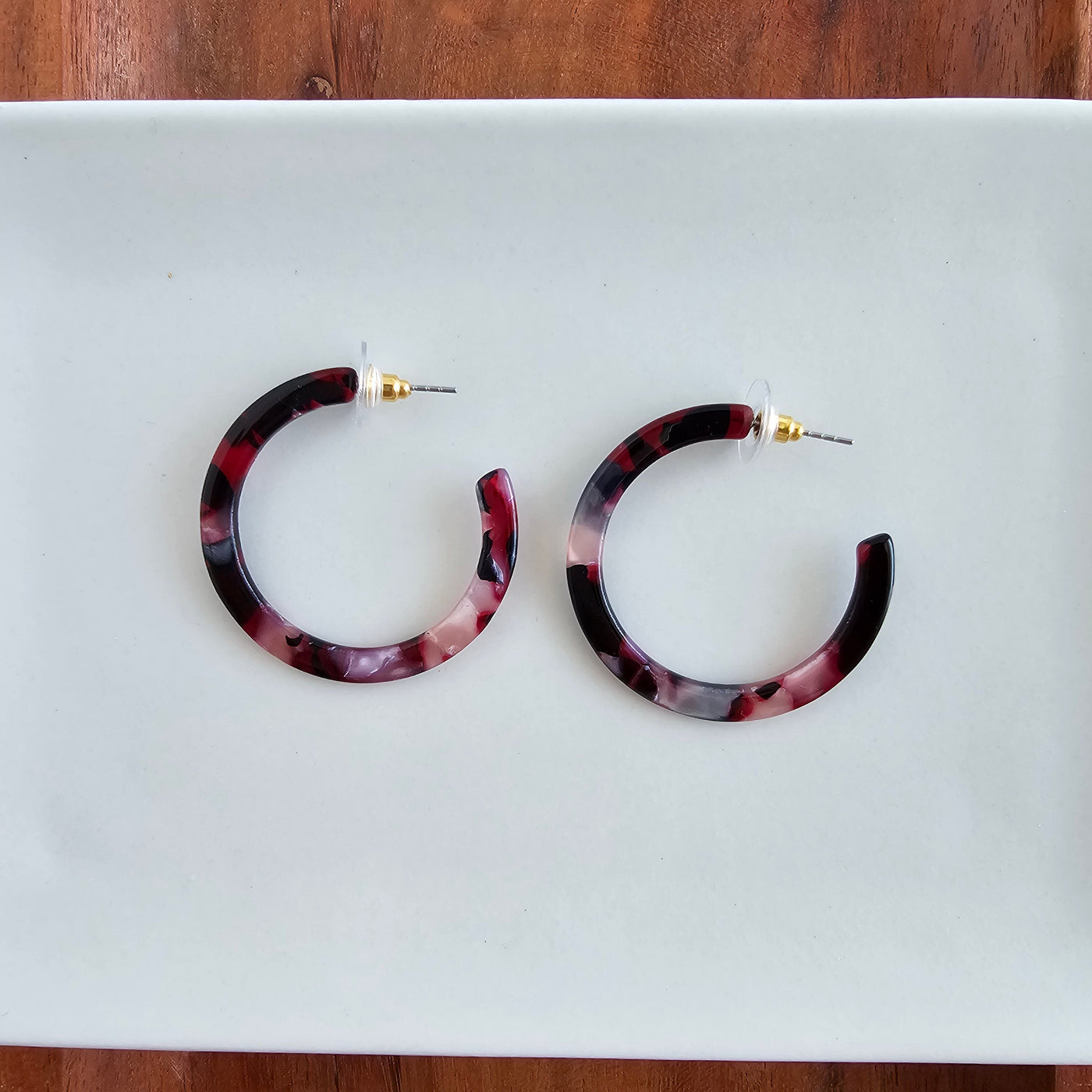 Camy Hoops - Burgundy
