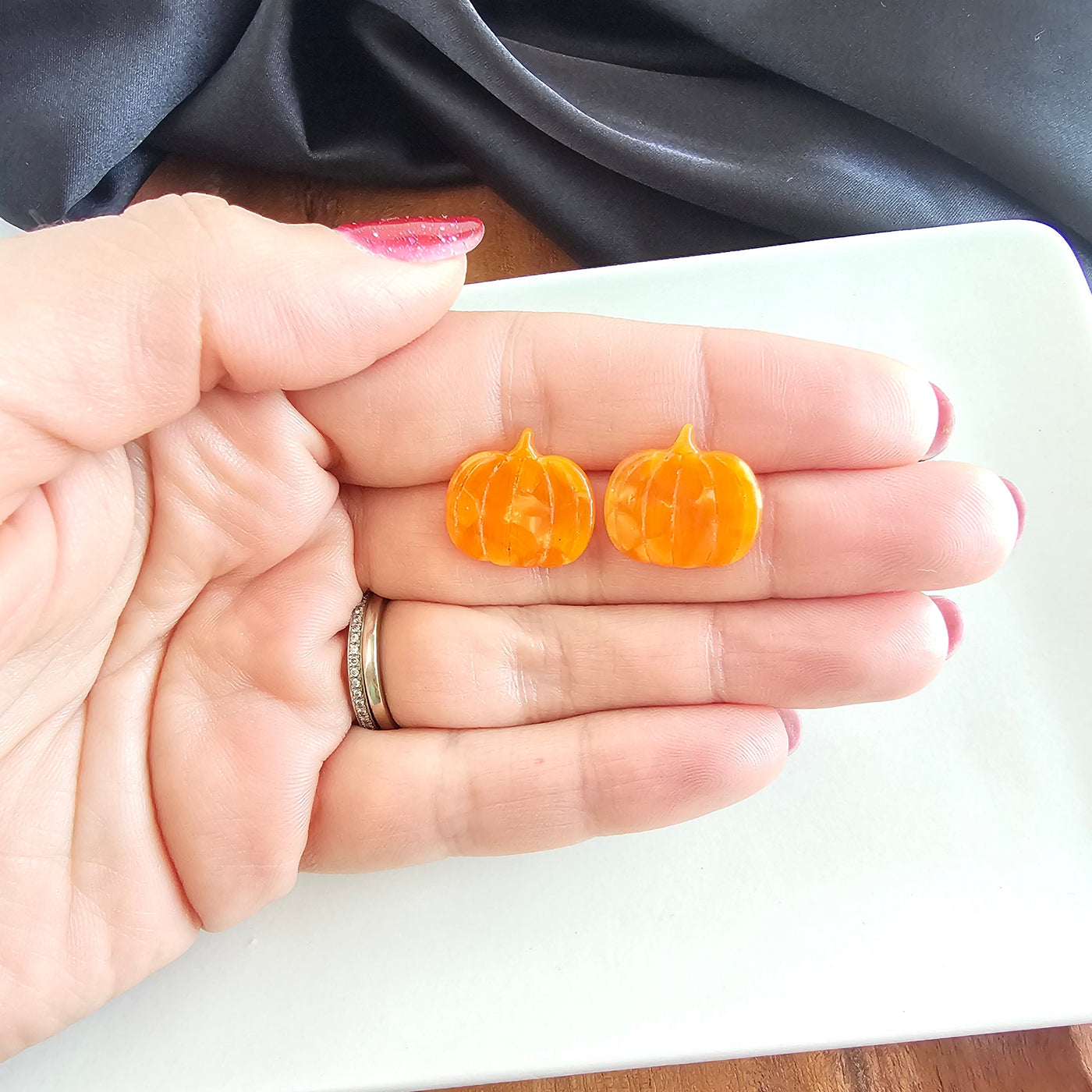 Pumpkin Patch Studs - Orange