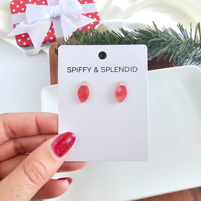 Christmas Light Studs - Red Shimmer
