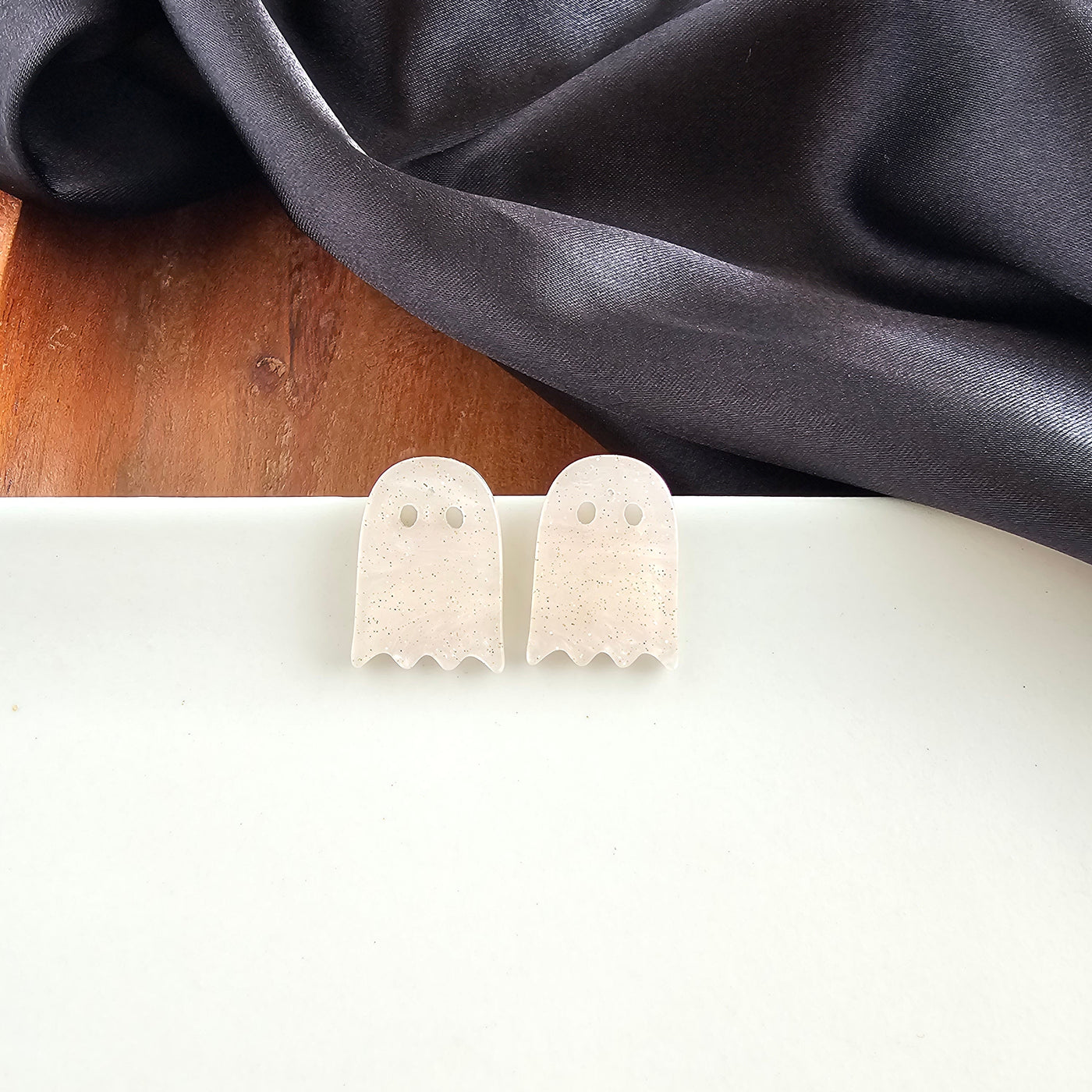 Ghost Studs - Light Pink Shimmer