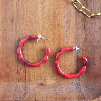 Scarlett Hoops - Crimson Red