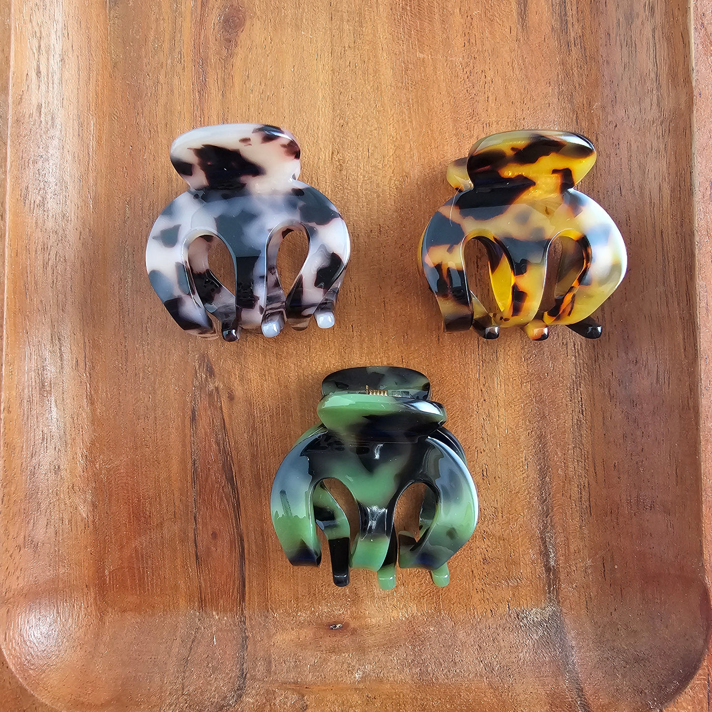 Claire Hair Claw Trio - Olive Tortoise, Blonde Tortoise, and Tortoise
