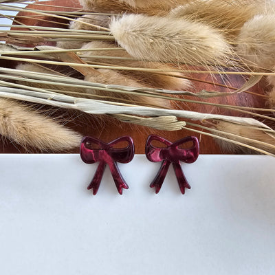 Bow Studs - Maroon