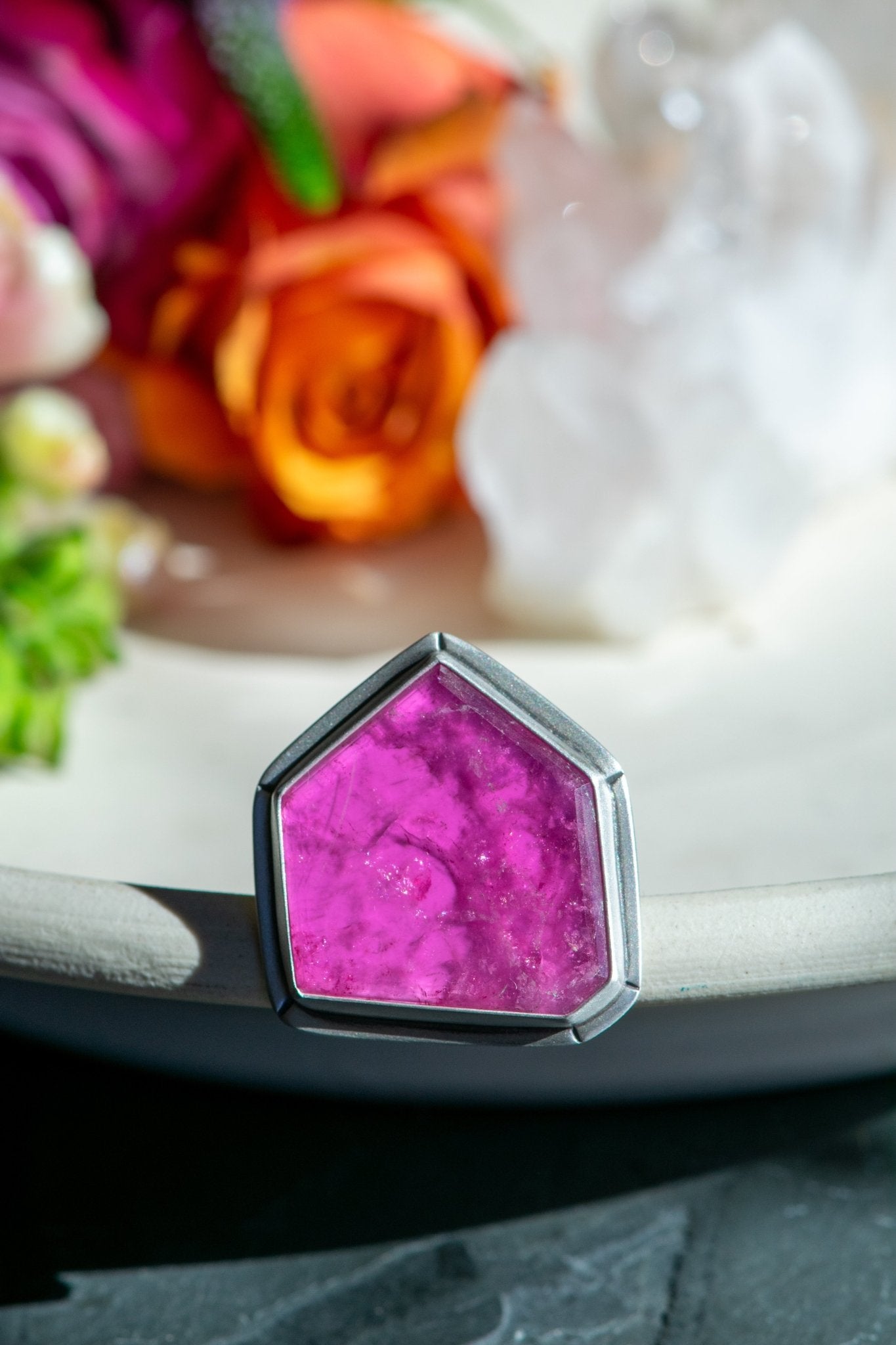 ROOTED PINK TOURMALINE RING