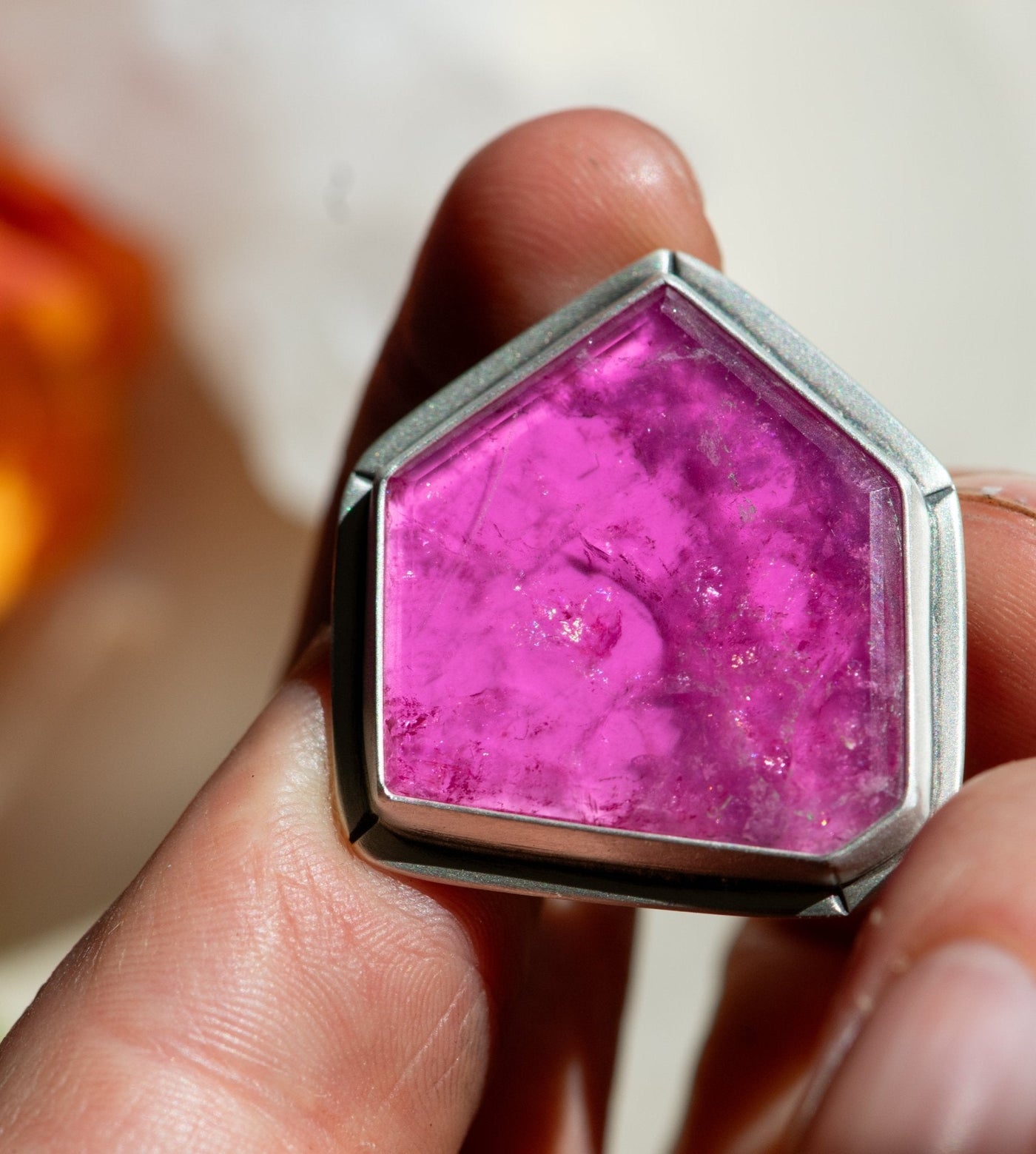 ROOTED PINK TOURMALINE RING
