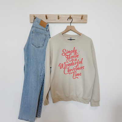 Having a Wonderful Christmas Time Crewneck Sweatshirt | Holiday Sweatshirt