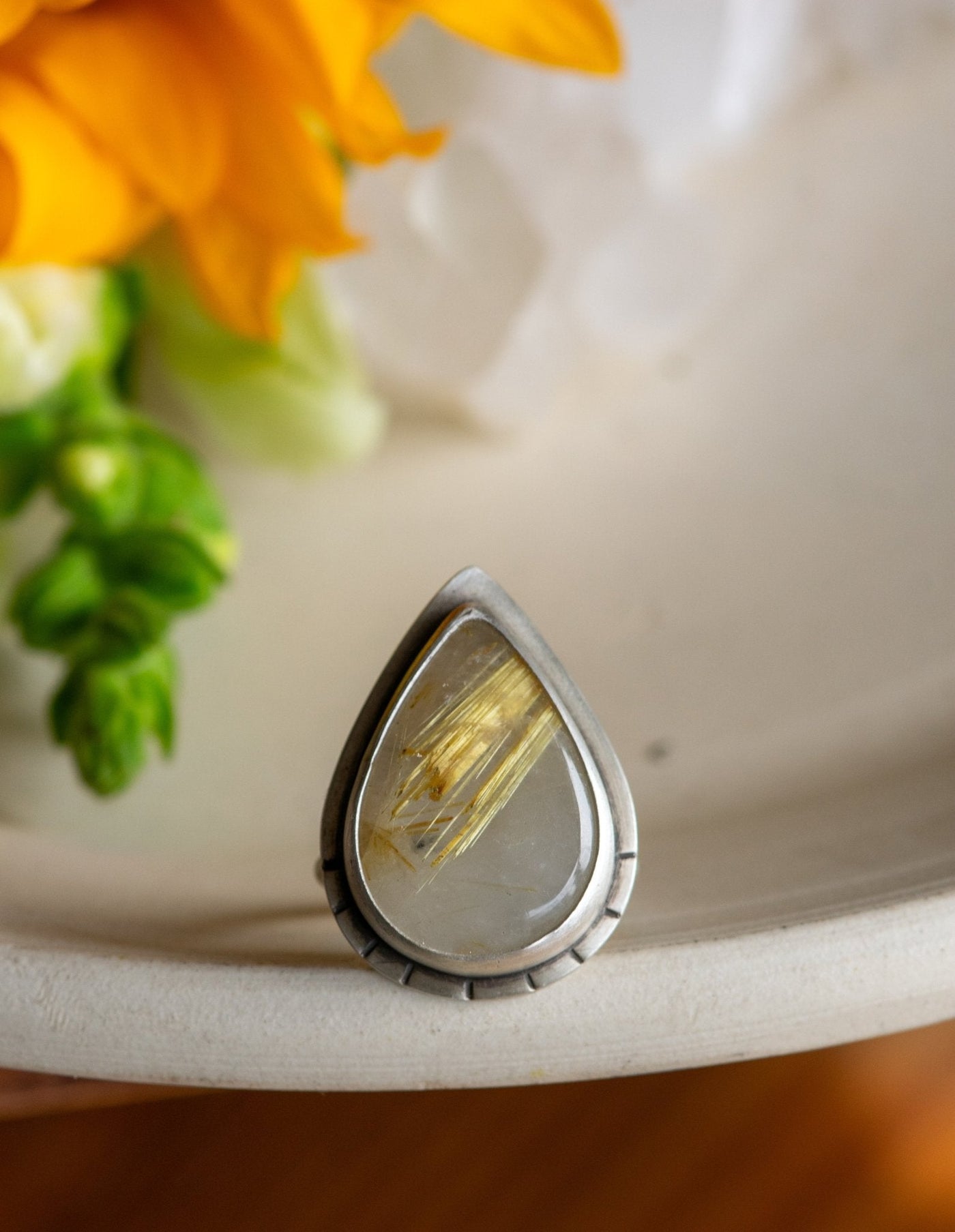 STARBURST RUTILATED QUARTZ RING
