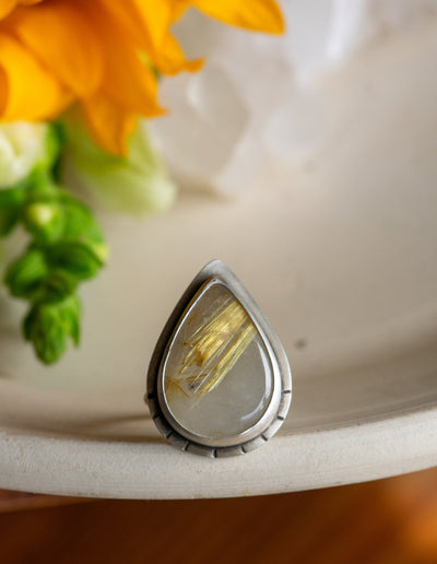 STARBURST RUTILATED QUARTZ RING
