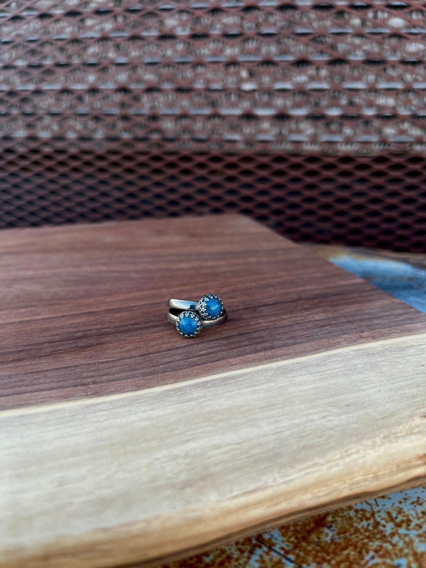 Summertime Blues Handmade Denim Lapis and Sterling Silver Ring - Size 6 and 8