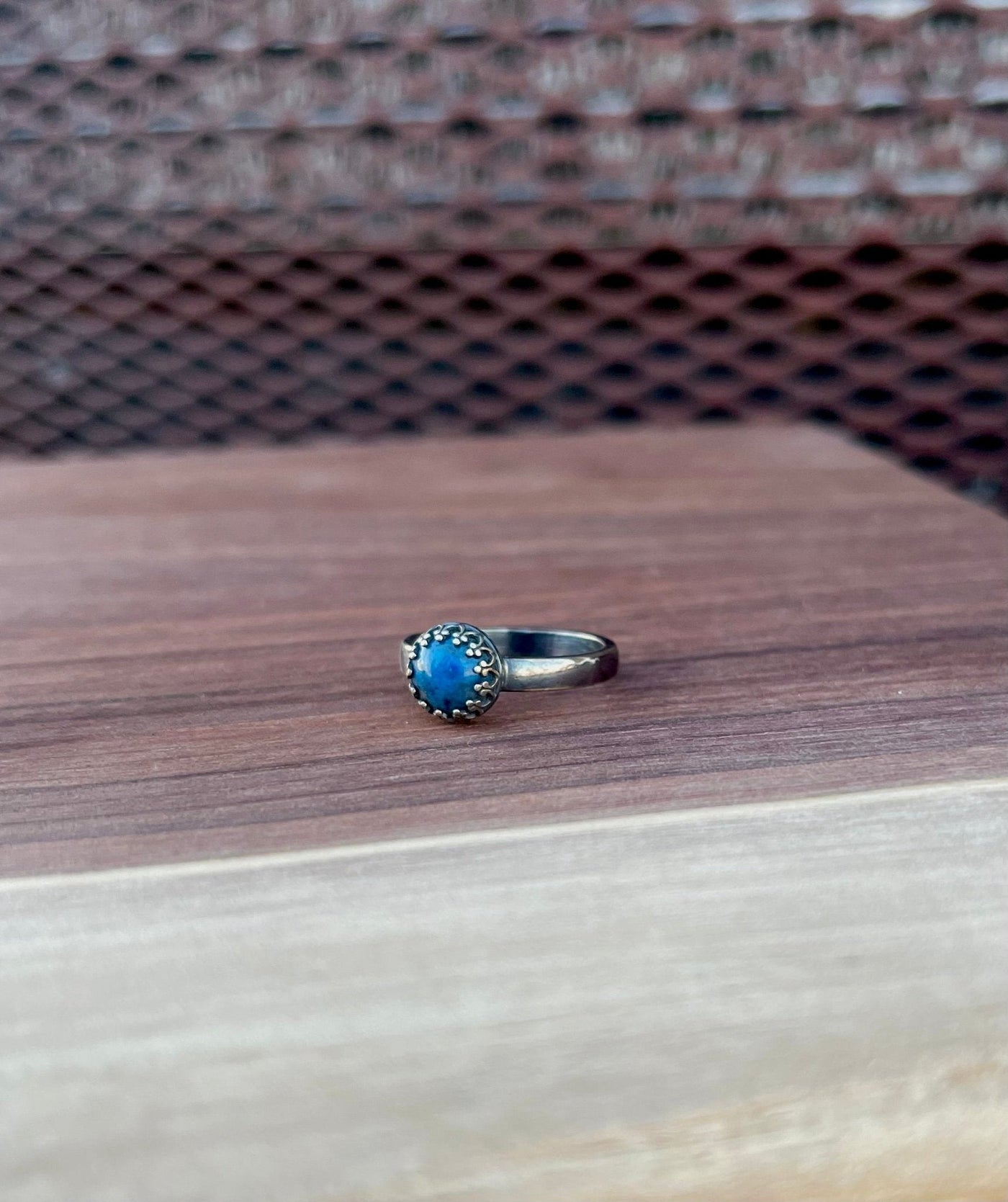 Summertime Blues Handmade Denim Lapis and Sterling Silver Ring - Size 6 and 8