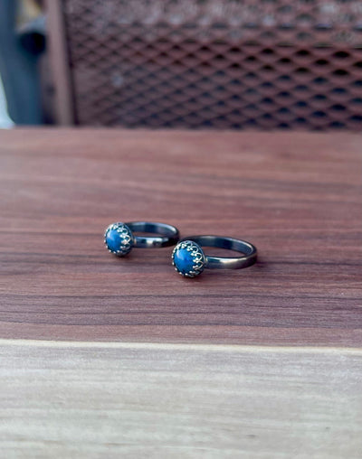 Summertime Blues Handmade Denim Lapis and Sterling Silver Ring - Size 6 and 8