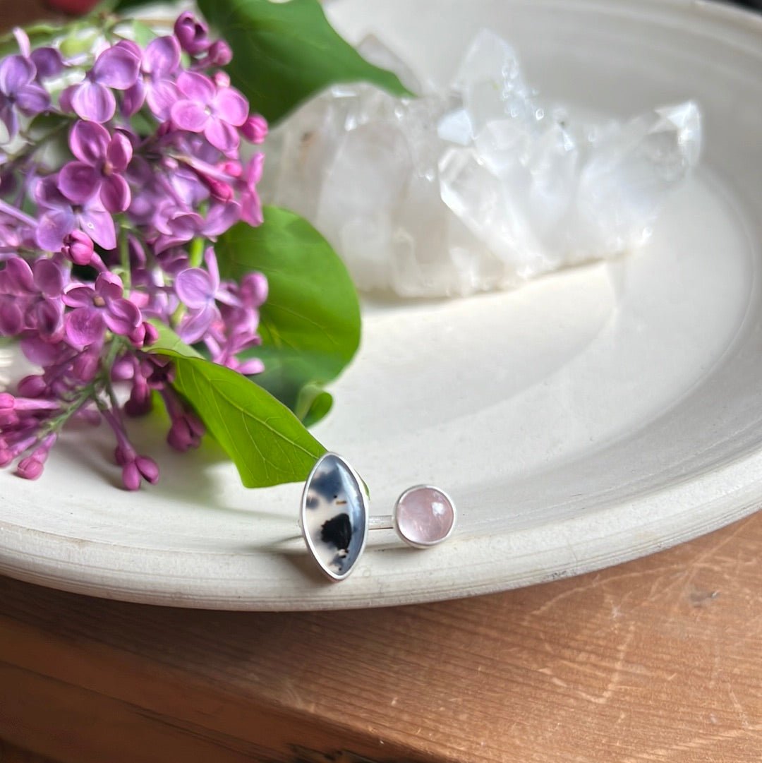 SWEETIE MONTANA AGATE + MORGANITE RING